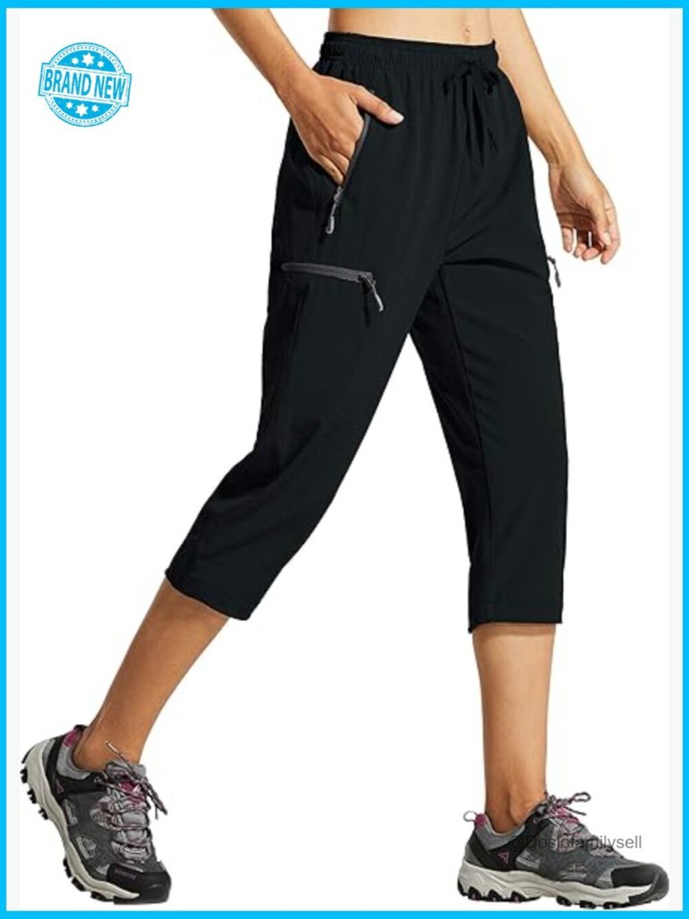 Women's Capri Pants Lightweight Quick Dry Cargo Hiking Travel Cropped Pants